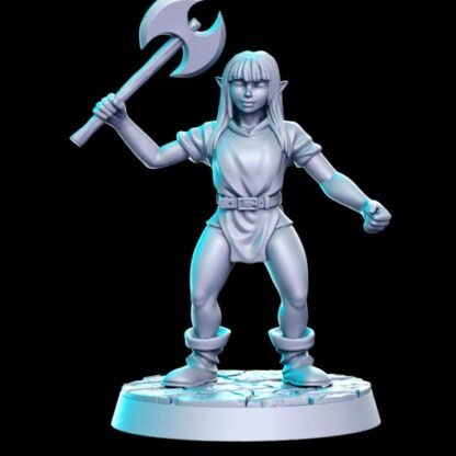 Fantasy Miniature - Goblin Axe - Female - Printed