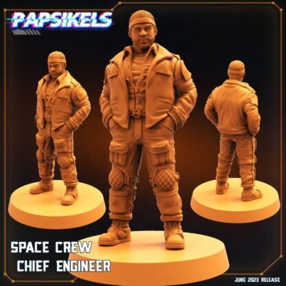 Sci-Fi Gaming Miniature - Space Crew Chief Engineer - Printed