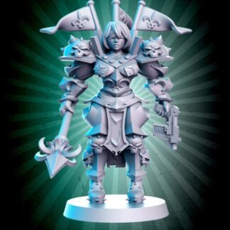 Fantasy Miniature - Nun Bianca - Sci-fi Soldier - Printed