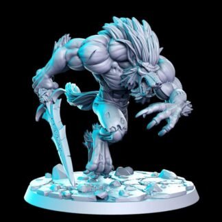 Fantasy Miniature - Moonfang - Werewolf Swordfighter - Printed