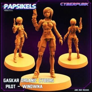 Sci-Fi Gaming Miniature - Gaskar Organic Cyborg Pilot Winowna - Printed