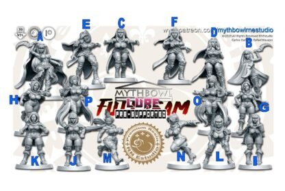 Fantasy Football - "Lure" Dark Elves - Full team, 16 models! - Player D Team/Painted/Clear - Image 2