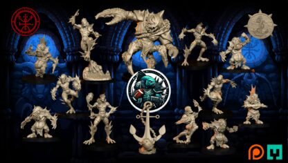 Fantasy Football - The Deepside Krakens - Full Team 16 Models - Unprimed / Unpainted Standard Bases