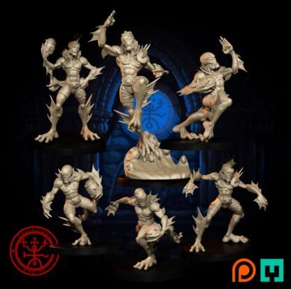 Fantasy Football - The Deepside Krakens - Full Team 16 Models - Unprimed / Unpainted Standard Bases - Image 3