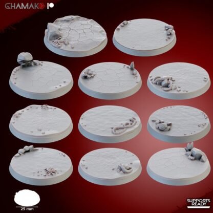 Death Caps 25mm Round Bases - Set of 11 - Ghamak