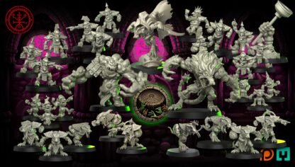 Fantasy Football - The UW - Underworld Alliance - Full Team - Unprimed/Unpainted Standard Bases