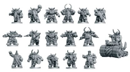 Fantasy Football - "Mountain" Dwarves - Full Team, 16 models - Unfinished Clear Acrylic - Image 2