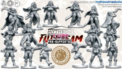 Fantasy Football - "Lure" Dark Elves - Full team, 16 models! - Player D Team/Painted/Clear