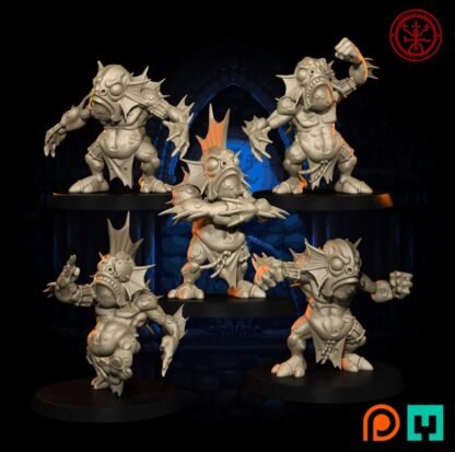 Fantasy Football - The Deepside Krakens - Full Team 16 Models - Unprimed / Unpainted Standard Bases - Image 2